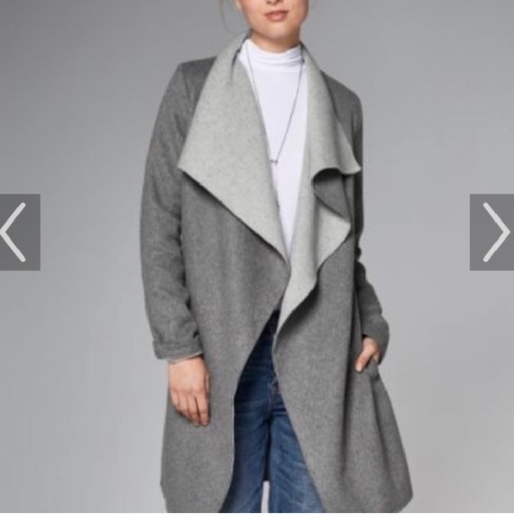 Abercrombie & Fitch Draped Wool Blend Coat